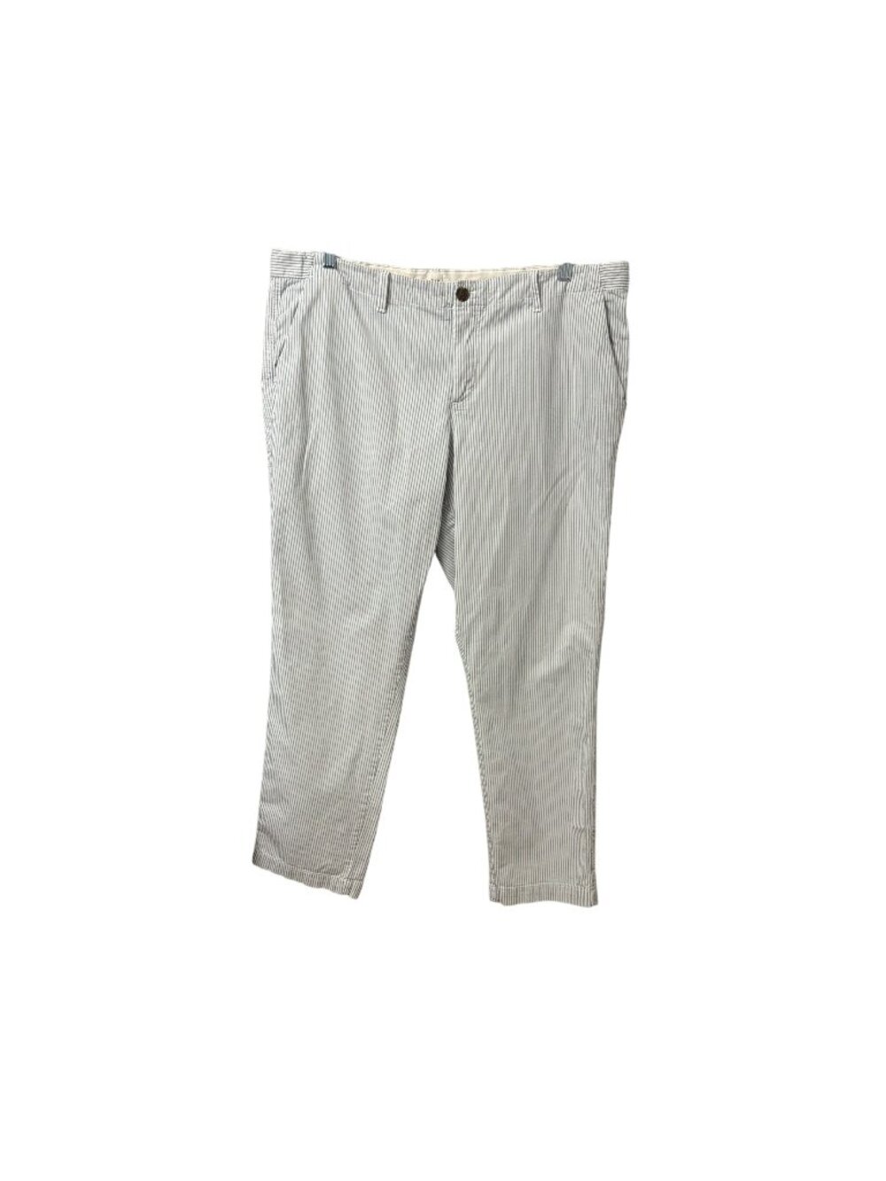 Gap Girlfriend Chino Blue & White Striped Coastal Prep High Rise Pants Sz 16
